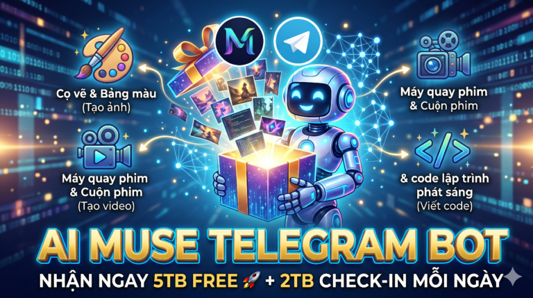 Hướng dẫn nhận ngay 5B Token AI Muse (Tạo Ảnh, Video, Code) hoàn toàn miễn phí