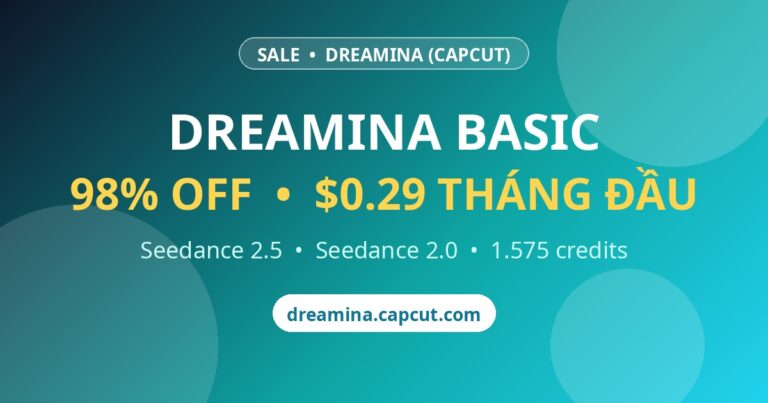 Dreamina Basic 98% OFF — $0.29 (7490 VNĐ) Tháng Đầu